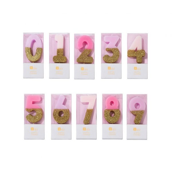 Talllys - Rosa/Gullglitter