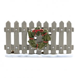 Julenissetilbehr - Gjerde med krans - 12 cm