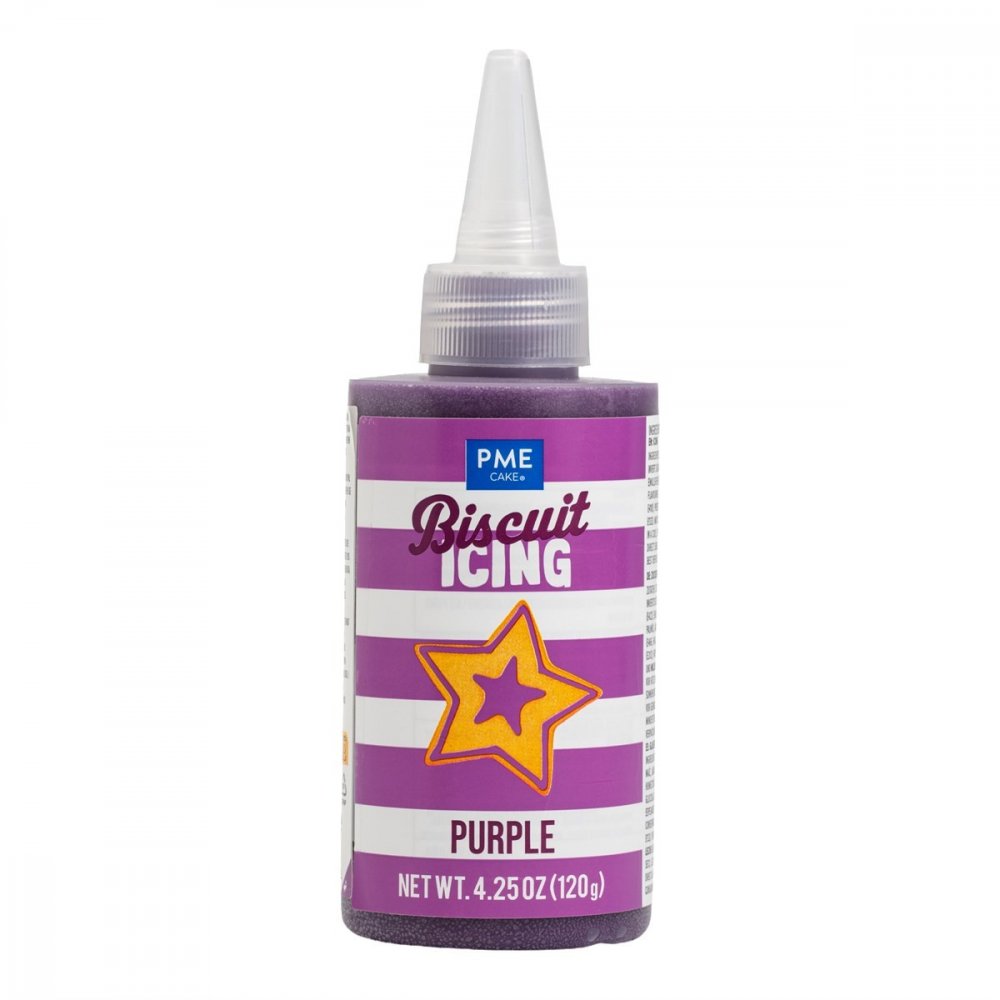 Ferdiglaget glasur/kjeksglasur – lilla – PME – 120g