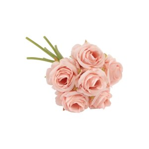Blomsterbukett - 26 cm - 6 rosa roser Blomsterbukett - 26 cm - 6 rosa roser
