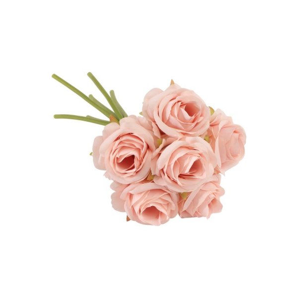 Blomsterbukett - 26 cm - 6 rosa roser Blomsterbukett - 26 cm - 6 rosa roser