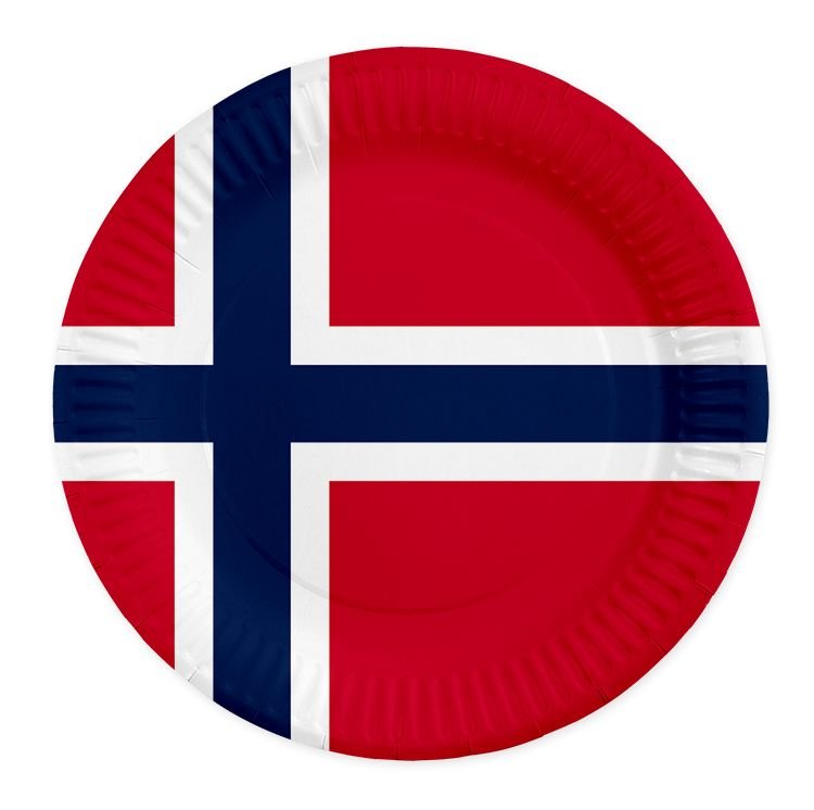Papptallerkener – Norge – 23 cm – 8-pakning – Papirtallerkener, Borddekking