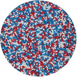 Sukkerperler - Mini - Rd, hvit, bl - Funcakes - 80 g