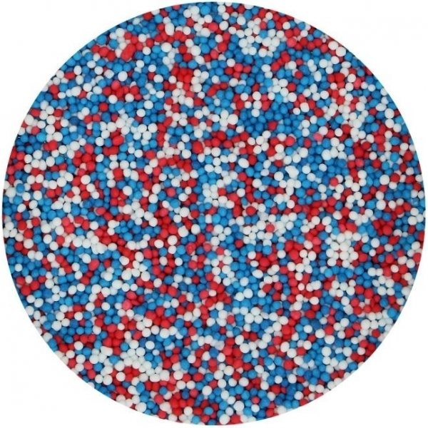 Sukkerperler - Mini - Rød, hvit, blå - Funcakes - 80 g Sukkerperler - Mini - Rød, hvit, blå - Funcakes - 80 g