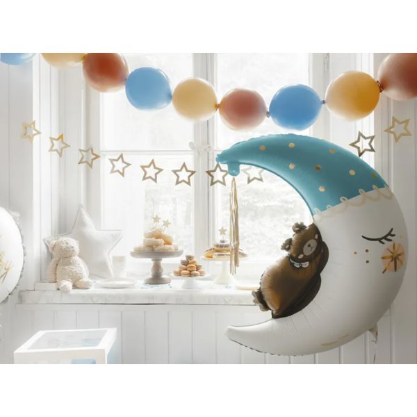 Folieballong - Teddybjørn på månen - Blå Folieballong - Teddybjørn på månen - Blå
