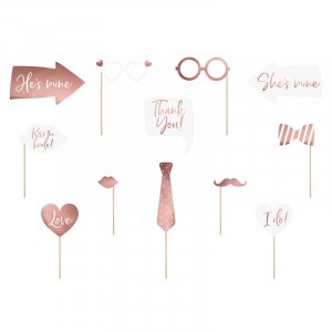 Fotoboks - Bryllup - Rosegull - 12-pakning