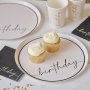 Papptallrikar - Birthday - Svart/Nude