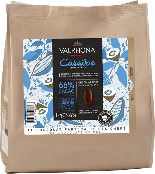 M�rk sjokolade - Caraibe - 1 kg - Valrhona