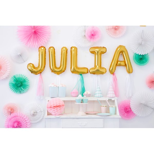 Bokstavballonger - Gull - 35 cm