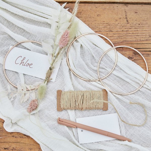 Plasseringskort - DIY - Metallring - 4-pakning