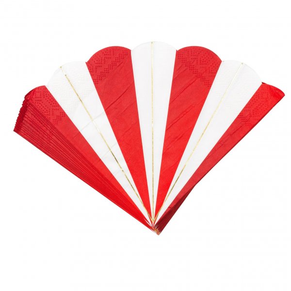 Servietter - Rød, Hvit, Gull - 33x33 cm - 16-pakning Servietter - Rød, Hvit, Gull - 33x33 cm - 16-pakning