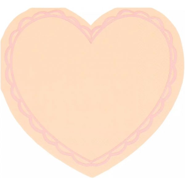 Servietter - Hjerter - Pastellfarger
