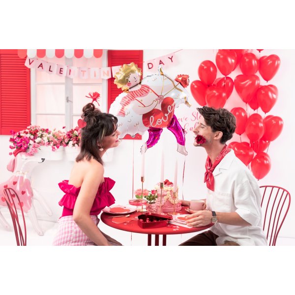 Servietter - Rødt hjerte med gullkant - 20-pakning Servietter - Rødt hjerte med gullkant - 20-pakning