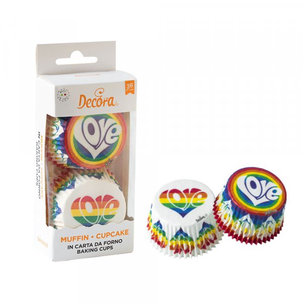 Muffinsformer - Rainbow Love - 36-pakning Muffinsformer - Rainbow Love - 36-pakning
