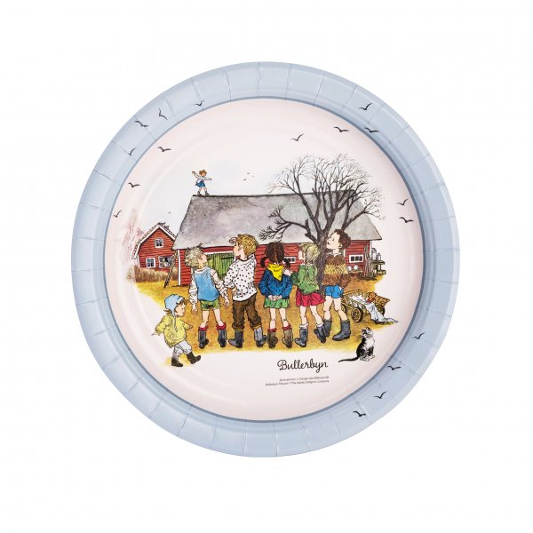 Papirtallerkener - Bullerbyn 8-pakning 23cm Papirtallerkener - Bullerbyn 8-pakning 23cm
