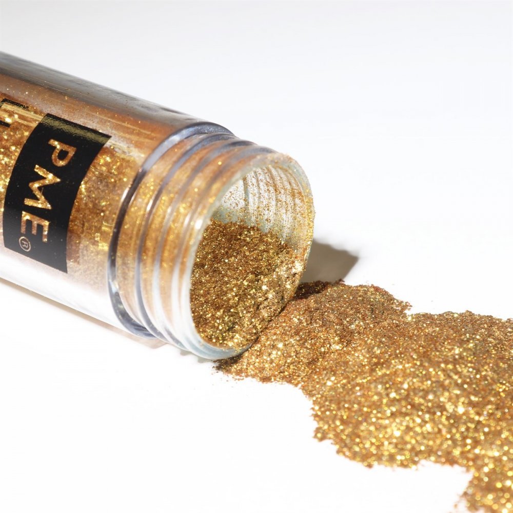 Spiselig glitter - Gull - Spiselig glanssnø - PME - 10 g - Spiselig glitter, Sprinkles