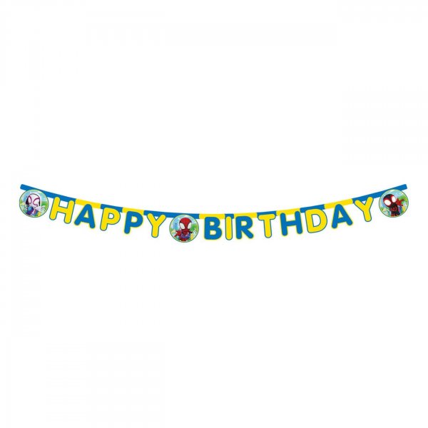 Garland - Gratulerer med dagen - Spidey og hans fantastiske venner - 2 m Garland - Gratulerer med dagen - Spidey og hans fantastiske venner - 2 m