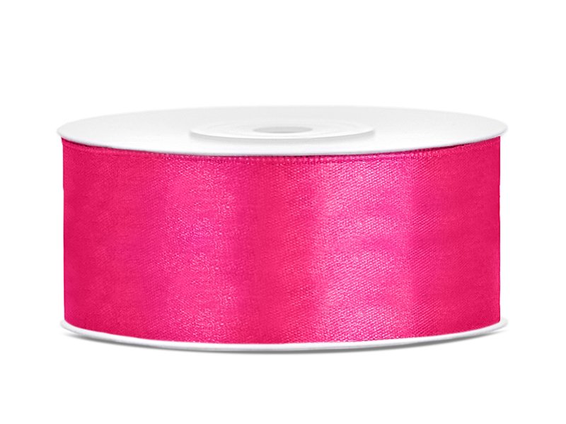 Satengbånd – Mørk rosa – (Bredde: 25 mm) – 25 meter