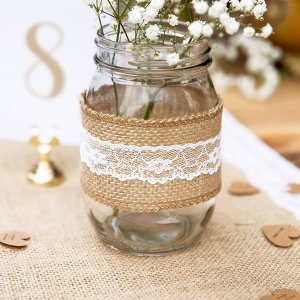 Bånd - Jute/blonder - 5 cm Bånd - Jute/blonder - 5 cm