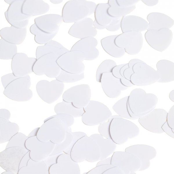 Bordkonfetti - Hvite hjerter - 14 gram Bordkonfetti - Hvite hjerter - 14 gram