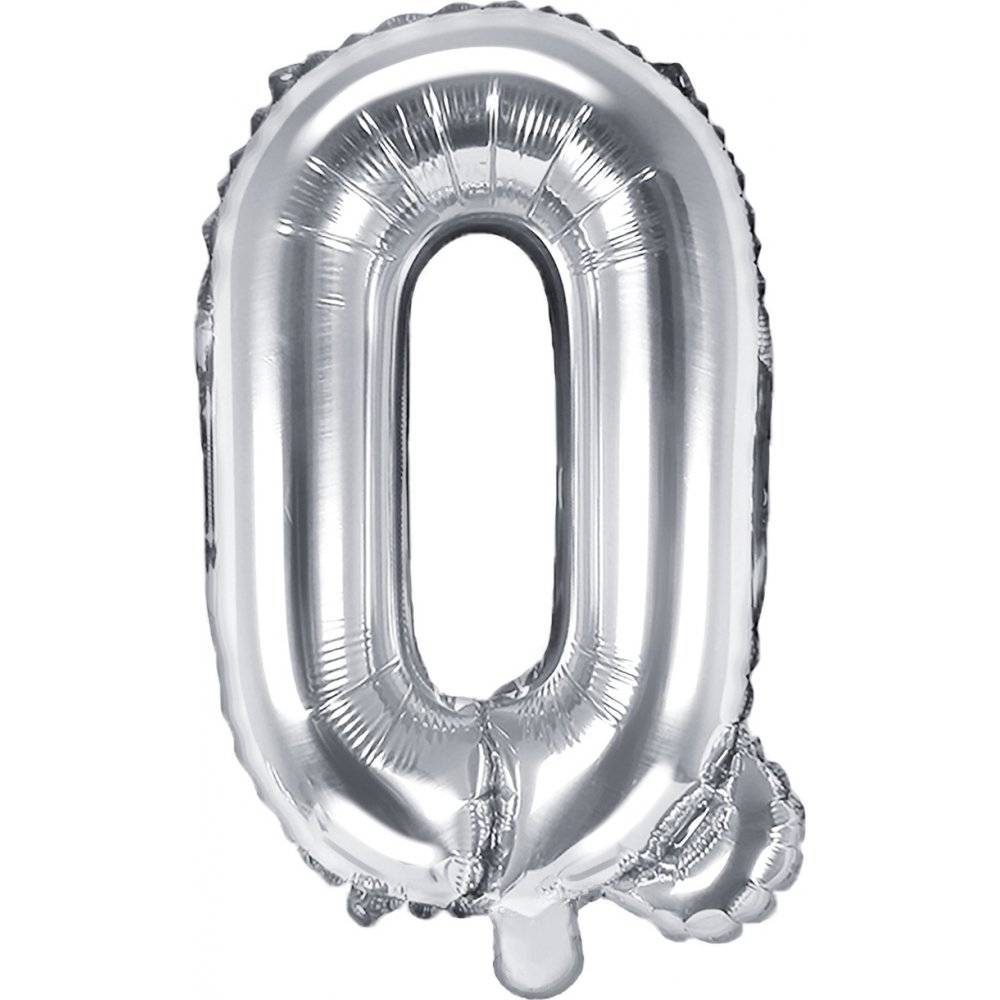 Bokstavballonger – Sølv – 35 cm – Bokstav: Q – Bokstavballonger, Ballonger