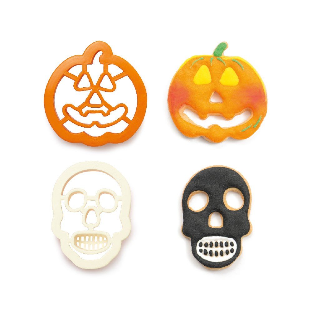 Kakeutstikker - Gresskar og hodeskalle - Halloween - Halloween-baking, Halloween