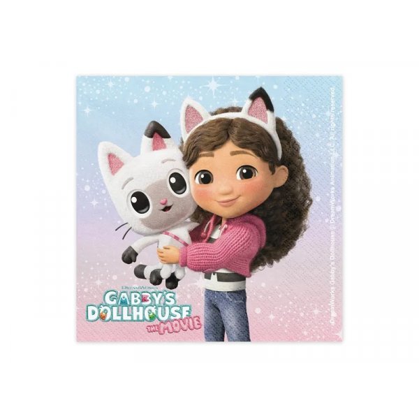Servietter - Gabbys dukkehus - Filmen - 20-pakning - 33 x 33 cm Servietter - Gabbys dukkehus - Filmen - 20-pakning - 33 x 33 cm