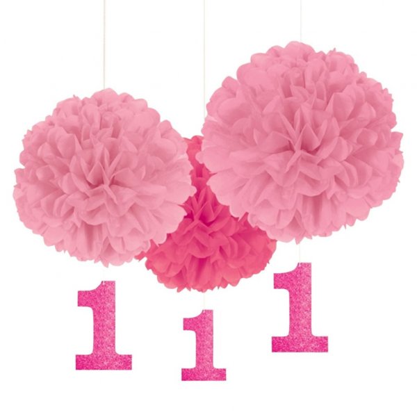 Pom Poms - Rosa - 1st Birthday