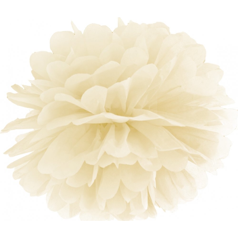 Pompon - Elfenben - Størrelse: 35 cm - Pomponer, Festdekorasjoner