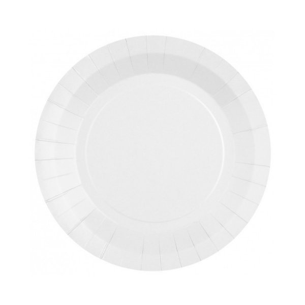 Papptallerkener - Hvite - 22,5 cm - 10-pakning