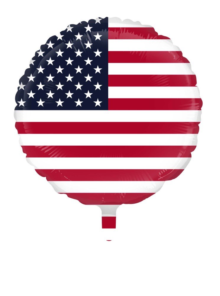 Folieballong – USA – 45 cm – Rund, Folieballonger, Ballonger