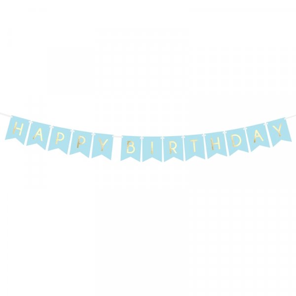 Vimpel - Gratulerer med dagen - Blå/Gull Vimpel - Gratulerer med dagen - Blå/Gull