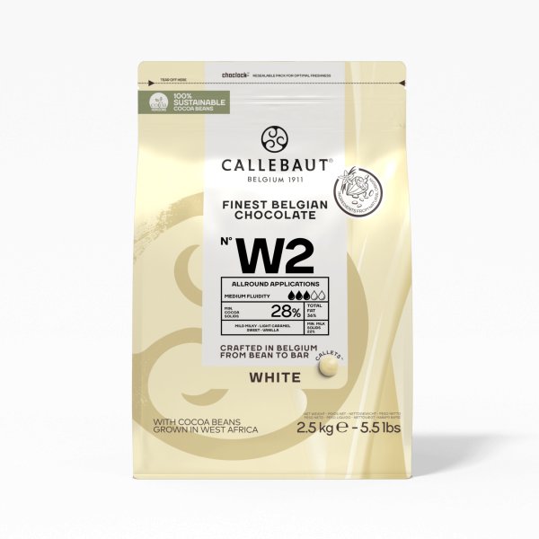 Sjokolade - Hvit W2 - Callebaut - 2,5 kg