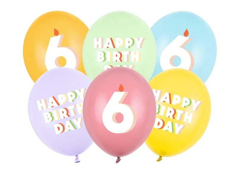 Ballongbukett – 30 cm – Gratulerer med dagen – 6-pakning – Antall: 6 – Ballongbuketter, Ballonger