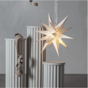 Julestjerne - Desember 55 cm - Hvit