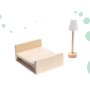 Dukkeskap LULILO FLORO boho med LED-belysning 78 cm tre