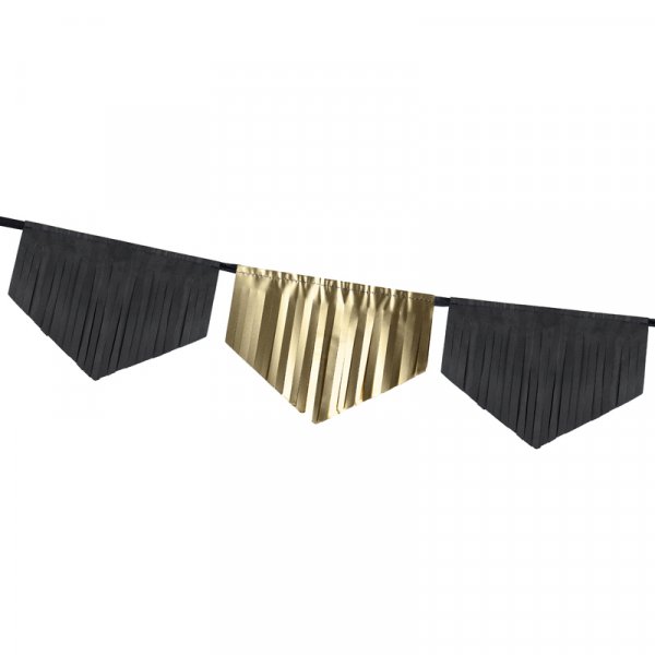 Frynsegirlander - Svart/Gull Metallisk
