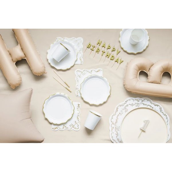 Lange kakelys - Naken/Gull - 14 cm - 12 stk