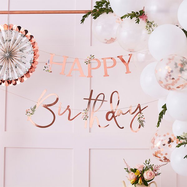 Backdrop  Happy Birthday  Floral - Happy Birthday - Floral