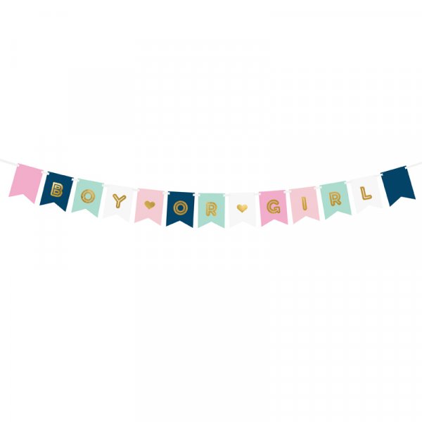 Vimpel - Gutt eller Jente - Blå/Rosa/Mintgrønn Vimpel - Gutt eller Jente - Blå/Rosa/Mintgrønn