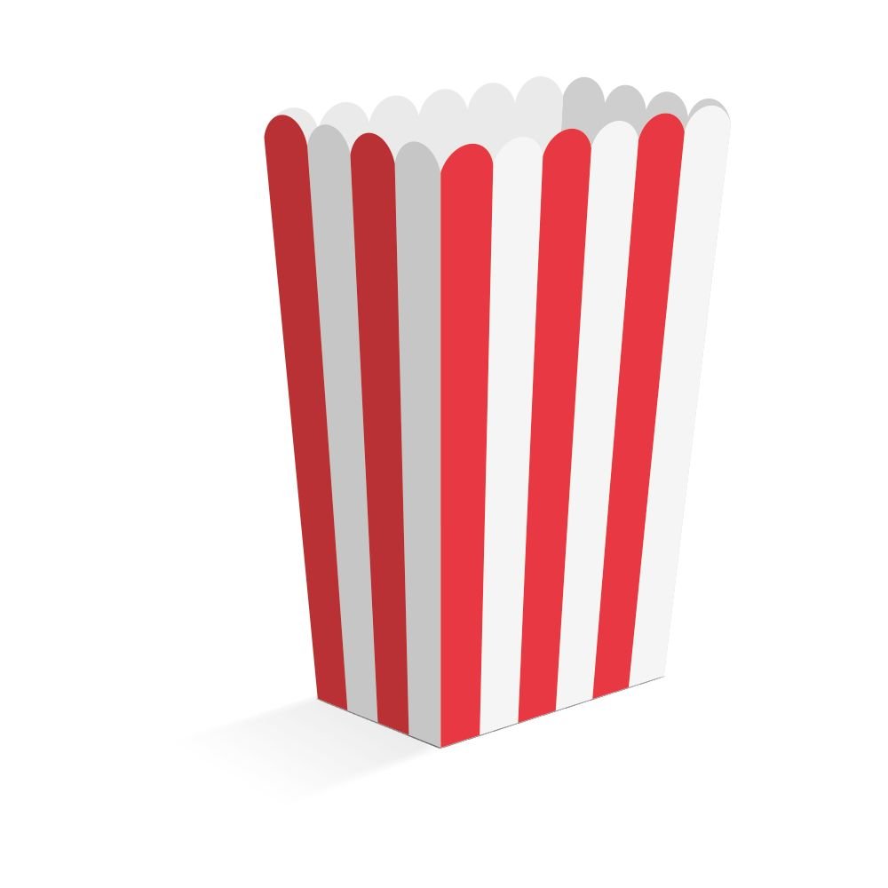 Snackbokser – Rød – 6,3 × 4,4 × 13,5 cm – 8-pakning – Popcornbokser, Godteriposer og snackbokser