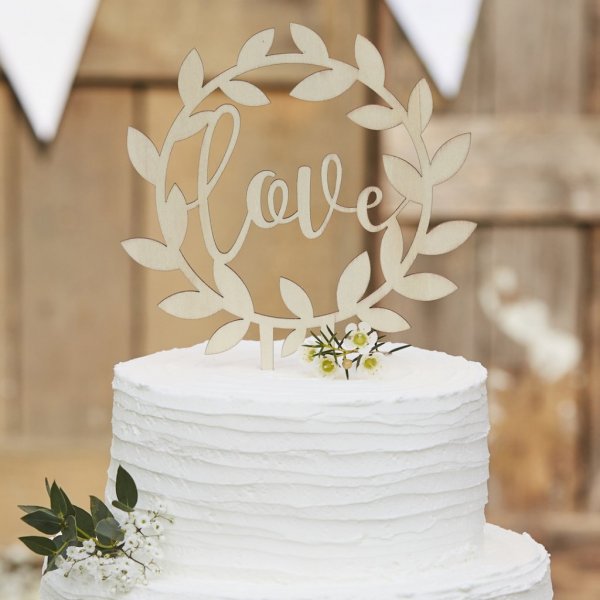 Cake Topper - Love - Rustic Country