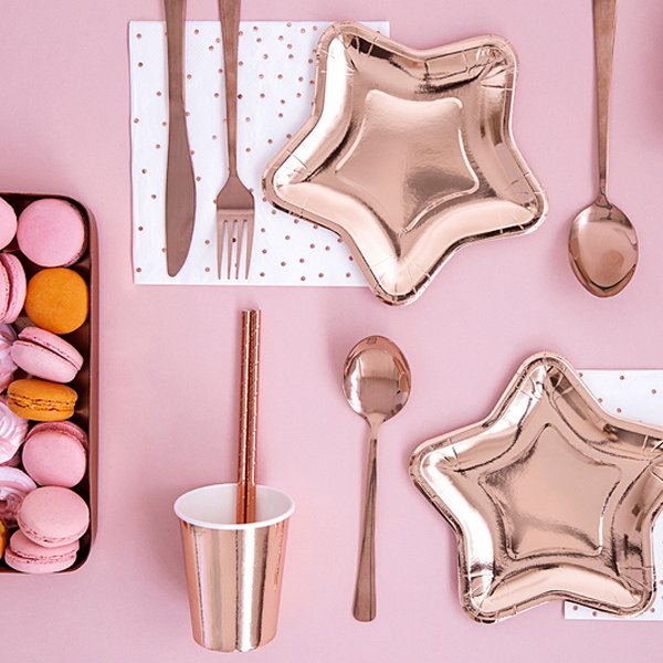 Desserttallerkener - Stjerne - Roségull - 6-pakning Desserttallerkener - Stjerne - Roségull - 6-pakning