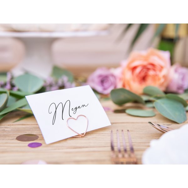 Kortholder - Hjerter - Rosgull - 10-pakning