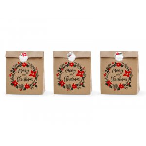 Store poser - Kraft - Merry Little Christmas - 3 stk Store poser - Kraft - Merry Little Christmas - 3 stk