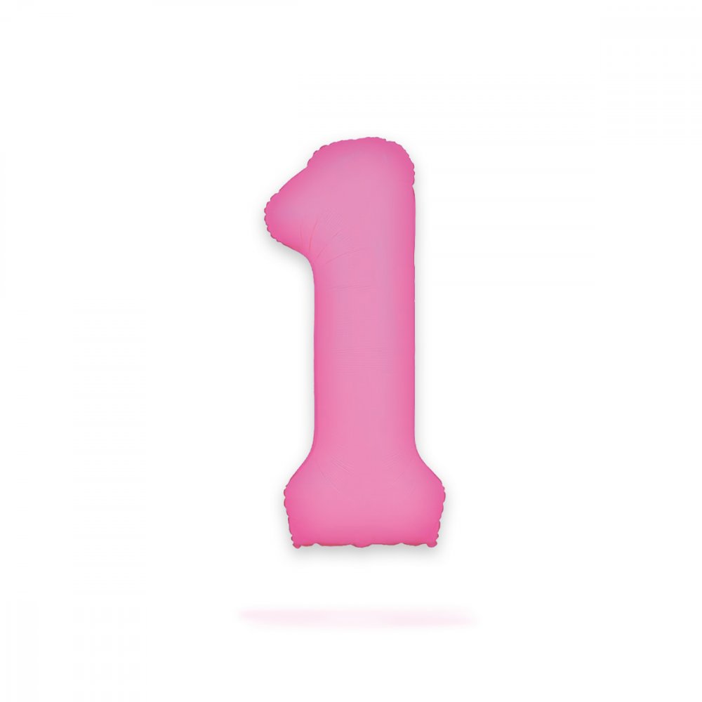 Ballongnummer – Neonrosa – 86 cm – Nummer: 1 – Tallballonger, Ballonger