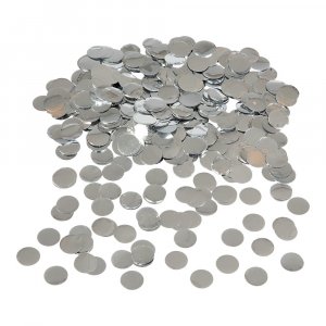 Konfetti - Prikker - Slv metallisk