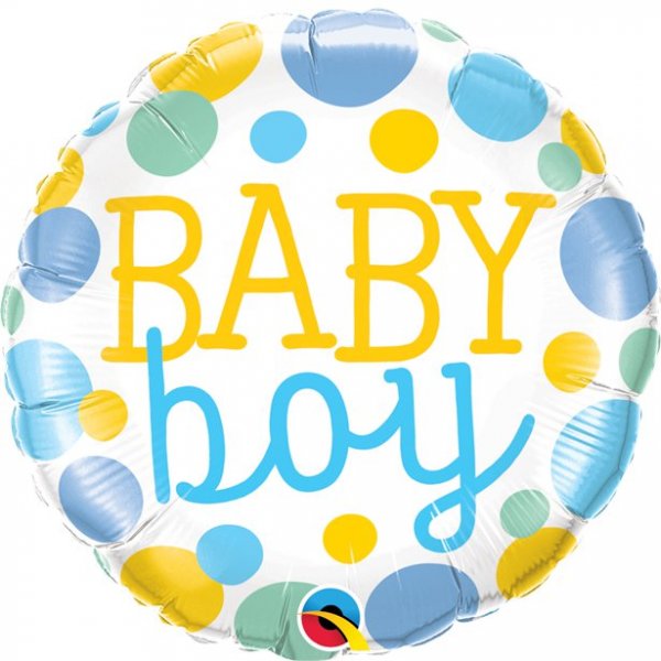 Folieballong - Baby Boy - Pastel Dots
