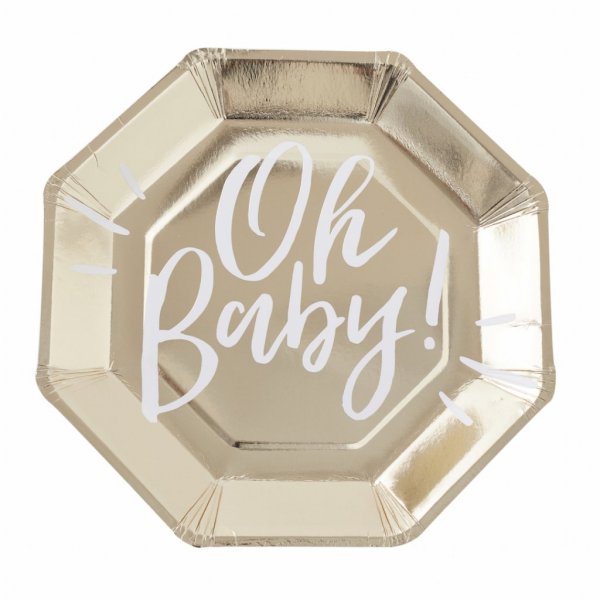 Papptallerkener - Oh Baby! - 8-pakning Papptallerkener - Oh Baby! - 8-pakning