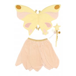 Magisk fe-kostyme - Vinger, skjrt, tryllestav - 3-7 r - Rosa - Fabelab